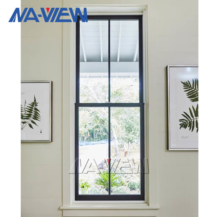 Latest Style Superior Aluminium Modern Black Double Hung Windows